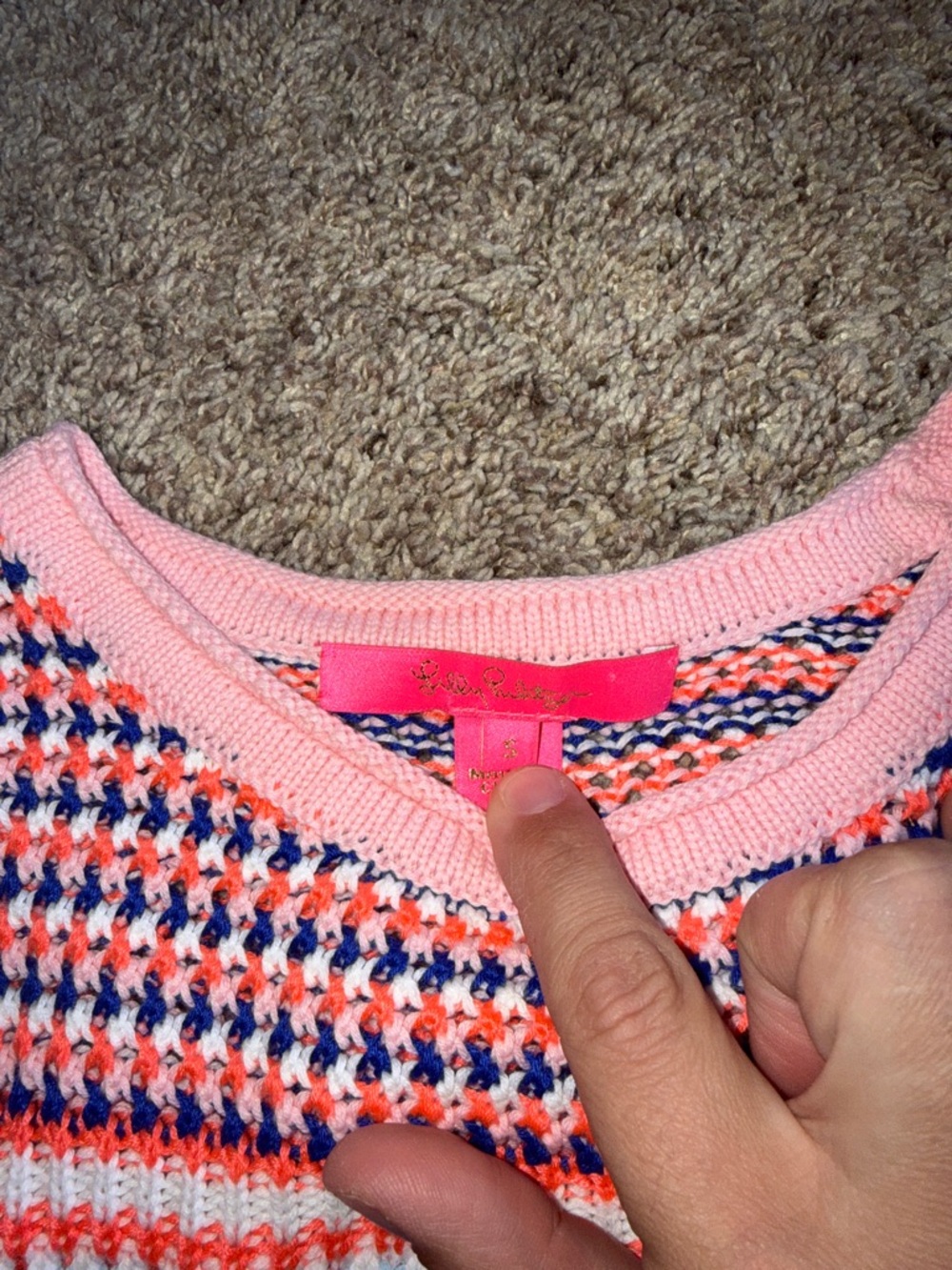 Lilly Pulitzer Samora open knit multicolor striped sweater size small - Picture 2 of 6